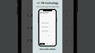 Delivery Management Web App | TM Technology