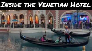 Walking through  the Venetian hotel in Las Vegas, Nevada during the holidays (December) 2022