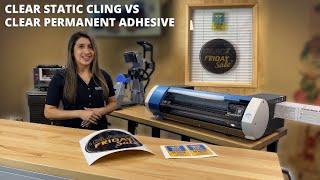 Roland Printable Media | Clear Static Cling vs. Clear Permanent Adhesive