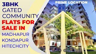 3bhk flat for sale in Madhapur Kondapur Gachibowli Hitech City | 2430sft | Furnished Gated Community