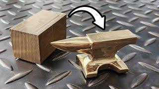 I turn a Solid Brass Block into a Mini Anvil! Amazing DIY