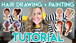 HAIR DRAWING + PAINTING TUTORIAL