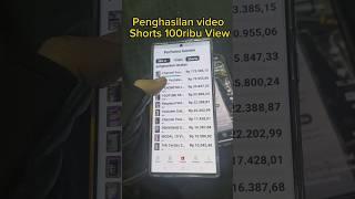 Penghasilan Video Shorts 100 Ribu View‼️Gaji YouTube Shorts #tutorial #gajiyoutube