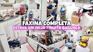 FAXINA COMPLETA | ESTAVA UM NOJO | MUITA BAGUNÇA | LAVEI TUDO | LIMPEZA E ORGANIZAÇÃO