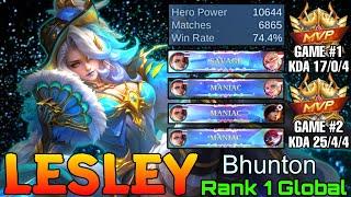 6,800+ Matches Lesley Double MVP Gameplay - Top 1 Global Lesley by Bhunton - Mobile Legends