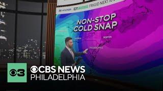 Mostly clear, breezy night skies in the Philadelphia region; tracking widespread snow for Monday