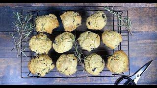 Drop Biscuit Recipe, Vegan Rosemary and Olive Biscuit Recipe, Plant-Based, Non-Dairy, Easy, Delish!