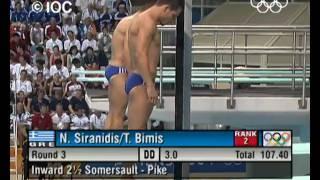 Greece Win Gold - Synchronized 3M Springboard Diving - Athens 2004 Olympics