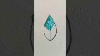 Hand embroidery fishbone stitch leaf tutorial