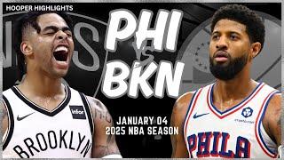 Philadelphia 76ers vs Brooklyn Nets Full Game Highlights | Jan 4 | 2025 NBA Season