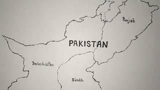 Pakistan: Outline map of Pakistan | How to draw outline map of Pakistan