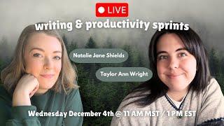 WRITE WITH US  Productivity Live Sprints w/ Taylor Ann Wright - Dec 4 @ 11 AM MST/1 PM EST