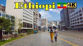 የከተማችንን ምርጥ አድርጎ የቀየረው ከ4ኪሎ ፒያሳ መንገድ| Addis Ababa Walking Tour  Piassa  Ethiopia [4K]