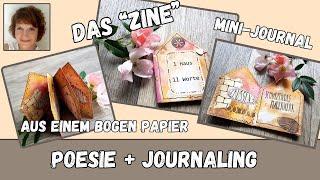 Tutorial  Zine  Minijournal in Hausform Flip-Through  und ein Gedicht aus elf Worten