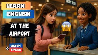 At the Airport - Listening Practice + Vocabulary | Daily English Story
