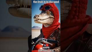 Desert Crocodile Quest: Red Knitted Motorcycle Helmet Adventure #shorts