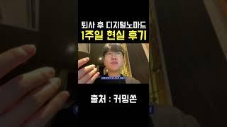 연봉 5500 퇴사 후, 디지털노마드 현실 후기 #shorts