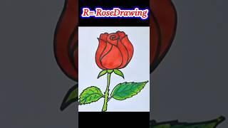how to draw easily a Rose step by step #art #shorts