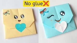 DIY mini paper pouch|DIY paper bag without glue|No glue paper bag|No glue paper craft