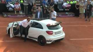 Henri Leconte at Final MercedesCup Stuttgart, Germany: Driving Mercedes Benz on Court