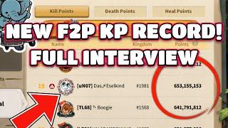 3 BILLION KP AS A F2P IN 1 KVK!! NEW RECORD! Player Interview [Rise of Kingdoms]