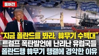 (풀버전)“지금 폴란드를 봐라, 韓무기 수백대” 트럼프 당선직후 작심발언에 난리난 유럽국들..폴란드행 한국무기 수송선 보더니 경악한 이유