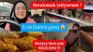 Sabah rutinlerimizEvde elektirler gitmişheryer karanlıkalışverişyemekuzun sohbet‼️VLOG