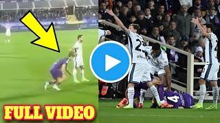 Sad video of Edoardo Bove fall down & taken to Ambulance, Fiorentina vs Inter Milan abandoned