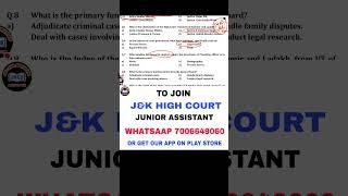J&K HIGH COURT - PYQS - JUNIOR ASSISTANT - AAFAQ SIR