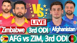 Afghanistan vs Zimbabwe Live | Live cricket match today | AFG vs ZIM 3rd odi Score |