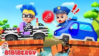 Police Car Chase Stranger Danger  Car Garage Adventure | Kids Songs | Bibiberry Nursery Rhymes