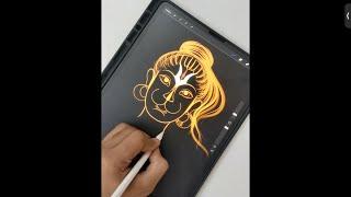 Ram Bhakt ️Hanuman ji Digital Drawing #shorts #painting