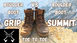 Lems Boulder Boot Grip Versus Summit/Barefoot Boot Toe to Toe Comparison