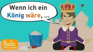 Deutsch lernen | Konjunktiv 2 einfach erklärt mit Beispielsätzen! | Grammatik A2