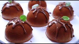 5-minutes Perfect Chocolate Mousse Bomb Recipe，melt in your mouth, NO OVEN  五分钟做出巧克力慕斯球，入口即化的丝滑