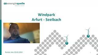 Informationsveranstaltung im Rahmen des Windparkprojektes Arfurt Seelbach