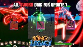 ALL SWORD DAMAGE IN UPDATE 7 (King Legacy)