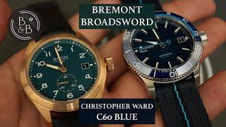 Two popular British watch brands - Bremont Broadsword & CW C60 BLUE - Two Watches In Two Minutes