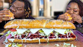 WATCH US EAT THIS HOMEMADE GIANT ITALIAN SANDWICH!!! | AM I THE A-HOLE | MUKBANG EATING SHOW