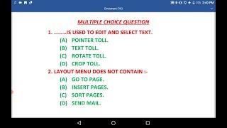 COREL DRAW AND HTML MULTIPLE CHOICE QUESTION .//RGCSM RECT TECH//.