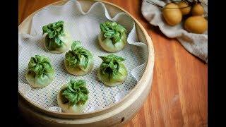 [English Sub]新年好彩头—翡翠白菜蒸饺/发财蒸饺 Chinese cabbage shape dumpling