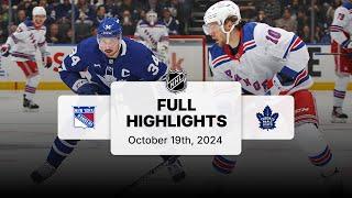 Rangers at Maple Leafs | October 19, 2024 | NHL Full Game Highlights