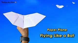 bat plane, flying paper plane like bat, how to make new flapping bat, origami paper bat