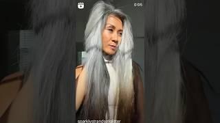 Patience is key to growing out your #grayhair #silverhair #greyhairjourney #grayhairdontcare