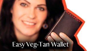 Making an easy vegetable tanned leather wallet - DIY Scrap Leather Project Tutorial