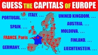Can You Guess All 40 European Capitals?  Geography Quiz Challenge!