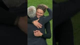 Jose Mourinho consoles Borussia Dortmund manager Edin Terzic after the Champions League final 