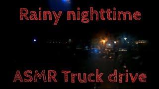 Rainy Nighttime ASMR Truck drive (GoPro) #asmr #rain