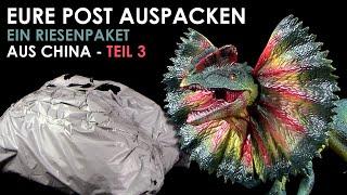 Temu Riesenpaket auspacken - Teil 3 mit Jurassic Park™ Dilophosaurus - Dinosaurier Figur