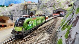 H0 Modelleisenbahn Fahrvideo - viele Zugfahrten - Giruno, KLV, CD, MAV, Railjet